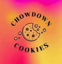 a logo for chowdown cookies