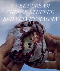 sweet cream cheese stuffed red velvet magma